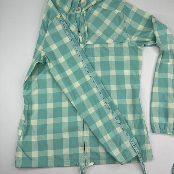 Patagonia Women's Nile Blue Plaid Sun‎ Windbreaker UPF 40 Jacket L/C43 - Picture 14 of 16